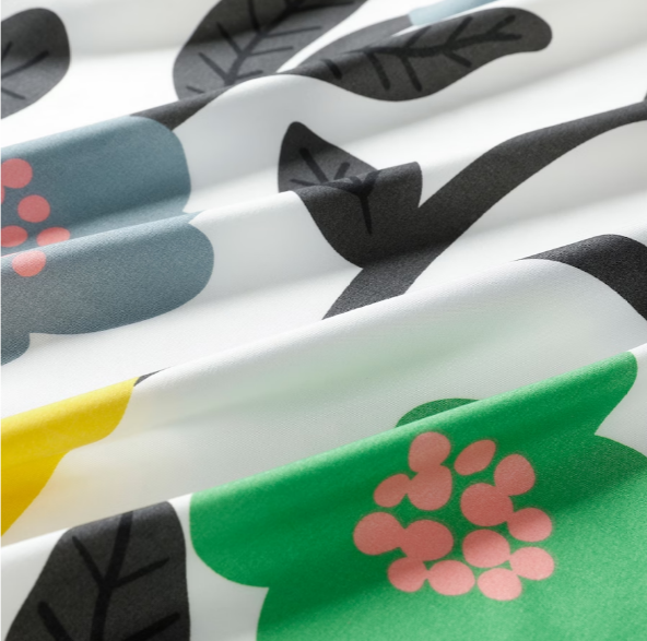 BỘ 2 VỎ GỐI VÀ KHĂN TRẢI GIƯỜNG BRUKSVARA IKEA - HOA VĂN NHIỀU MÀU 200x230 cm