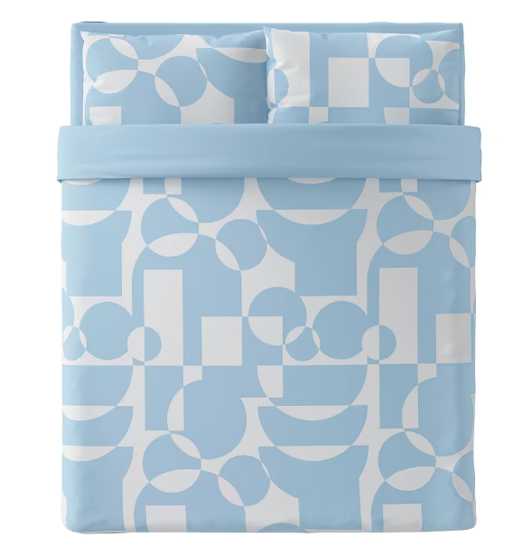 BỘ 2 VỎ GỐI VÀ KHĂN TRẢI GIƯỜNG BRUKSVARA IKEA - XANH 200x230 cm