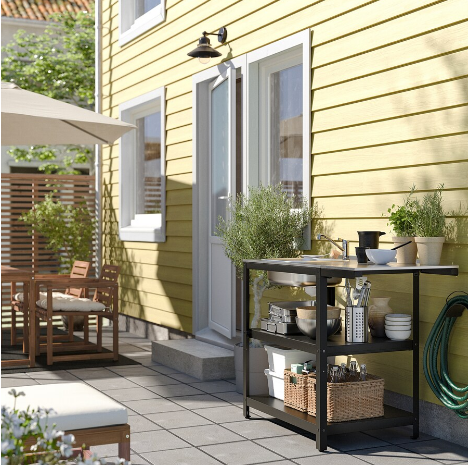 BỒN RỬA KÈM BÀN PHỤ NGOÀI TRỜI GRILLSKÄR IKEA 86x61x176 cm