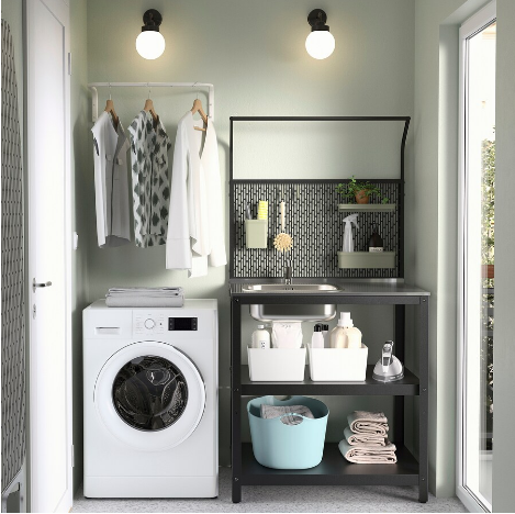 GIÁ TREO BỒN RỬA NGOÀI TRỜI GRILLSKÄR IKEA - ĐEN 86x87 cm