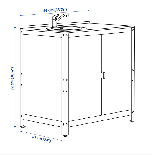 BỒN RỬA NGOÀI TRỜI GRILLSKÄR IKEA 86x61 cm