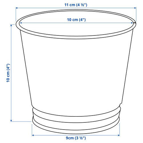 CHẬU CÂY BINTJE IKEA - MẠ KẼM 9 cm