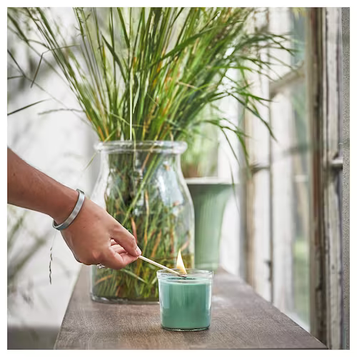 CỐC NẾN THƠM LUGNARE IKEA - XANH 40 giờ