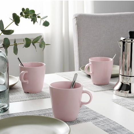 CỐC SỨ FÄRGKLAR IKEA - Màu hồng 37cl