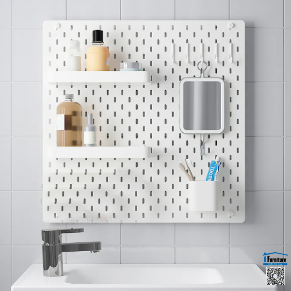 COMBO SET BẢNG GHIM KÈM 3 MÓN SKÅDIS IKEA - TRẮNG 56 x 56 cm