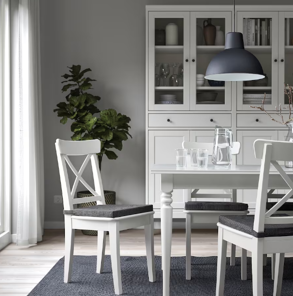 ĐỆM GHẾ JUSTINA IKEA - Màu đen / sọc (42/35x40x4 cm)