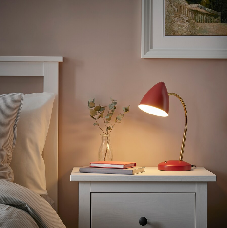 ĐÈN BÀN LED ISNÅLEN IKEA - ĐỎ/ĐỒNG