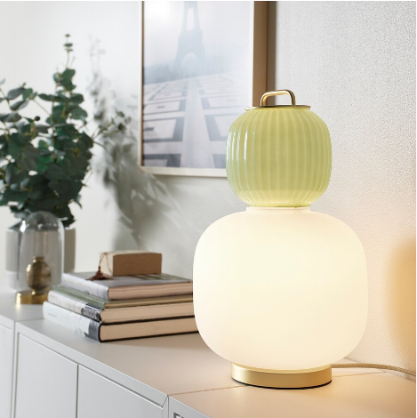 ĐÈN BÀN PILBLIXT IKEA - TRẮNG/XANH NHẠT
