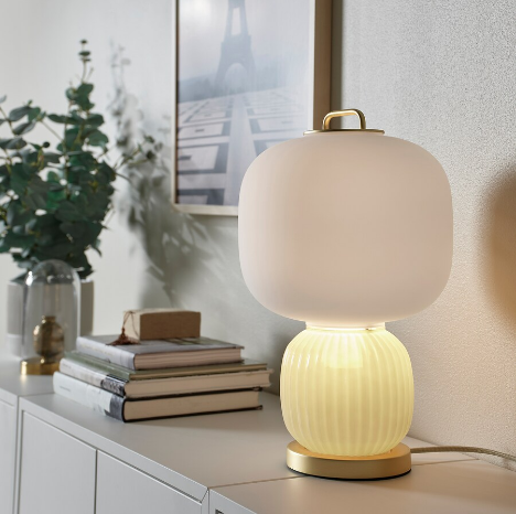 ĐÈN BÀN PILBLIXT IKEA - TRẮNG/XANH NHẠT
