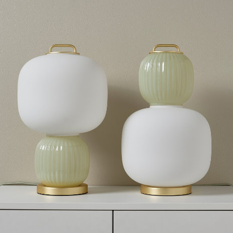 ĐÈN BÀN PILBLIXT IKEA - TRẮNG/XANH NHẠT