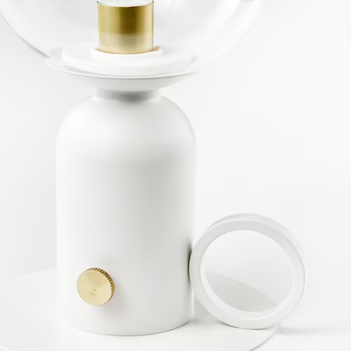 ĐÈN BÀN THỦY TINH ÅSKMULLER IKEA - TRẮNG 24 cm