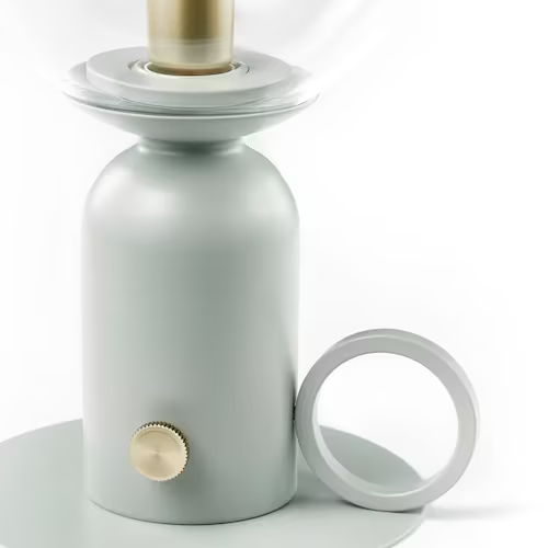 ĐÈN BÀN THỦY TINH ÅSKMULLER IKEA - XÁM XANH 24 cm