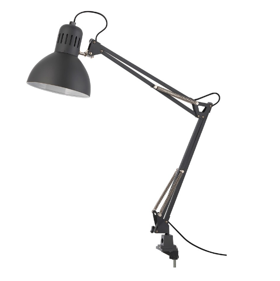 BỘ BÀN GHẾ VÀ ĐÈN KẸP TORALD / SMÄLLEN / TERTIAL IKEA - TRẮNG/ĐEN