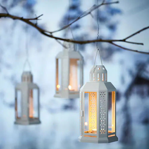 ĐÈN LỒNG NẾN TRANG TRÍ ENRUM IKEA - TRẮNG 22 cm