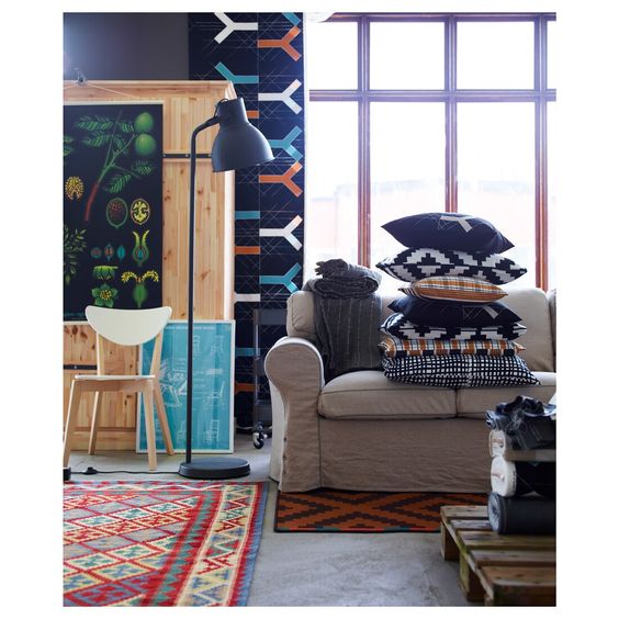 ĐÈN SÀN HEKTAR IKEA - XÁM ĐẬM