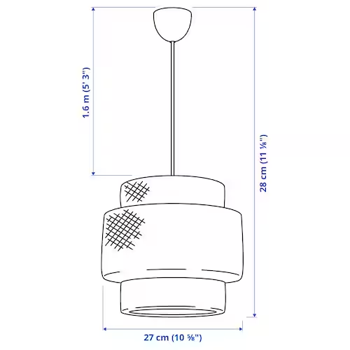 ĐÈN TRẦN MẶT DÂY CHUYỀN SINNERLIG IKEA - TRE 27 cm