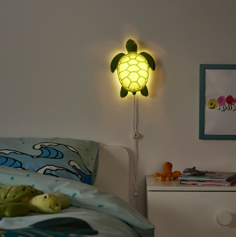 ĐÈN TƯỜNG LED HÌNH CON RÙA BLÅVINGAD IKEA - XANH