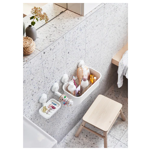 ĐĨA ĐỰNG XÀ PHÒNG HÚT CHÂN KHÔNG TISKEN IKEA - TRẮNG