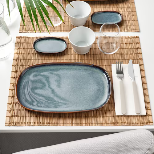 ĐĨA GLADELIG IKEA - XANH LAM 31x19 cm