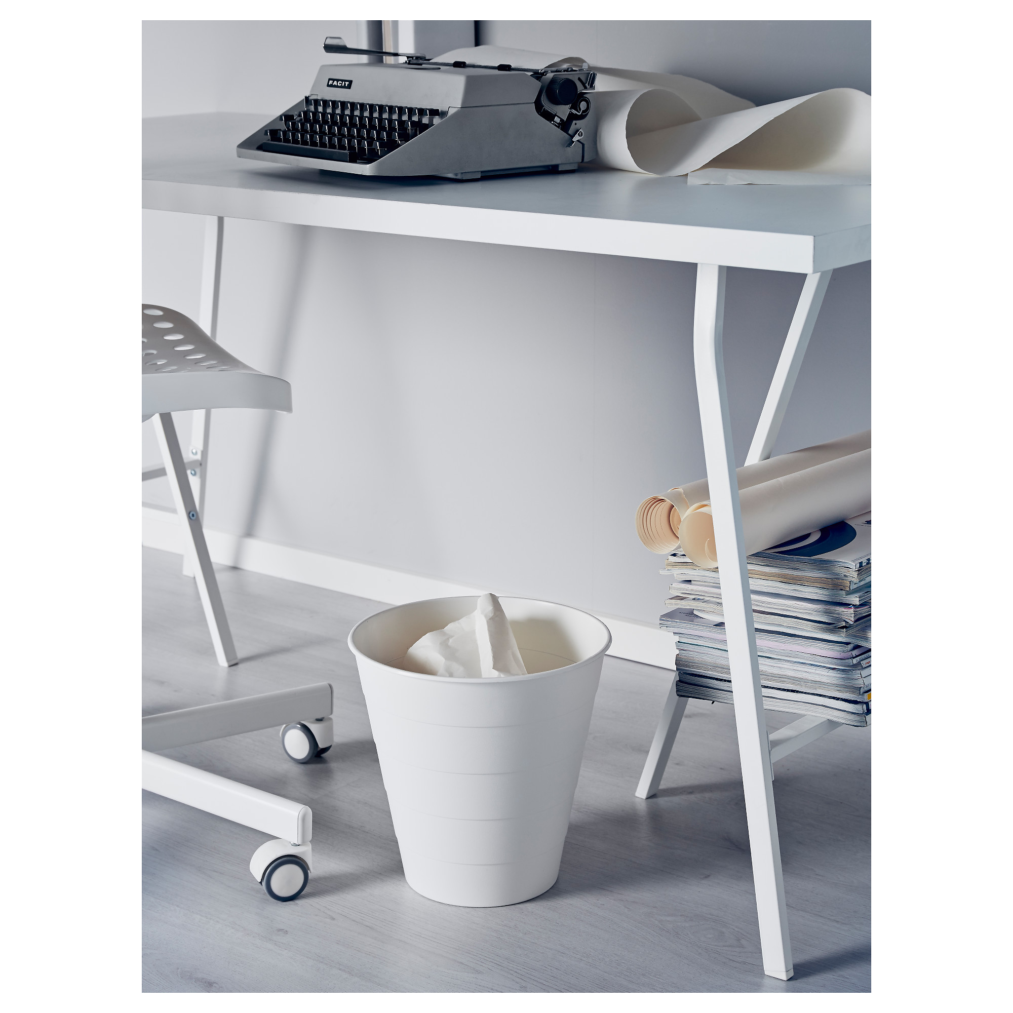 THÙNG RÁC NHỰA FNISS IKEA - TRẮNG 10 L