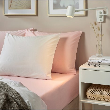 GA TRẢI GIƯỜNG DVALA IKEA - HỒNG NHẠT 120x200 cm