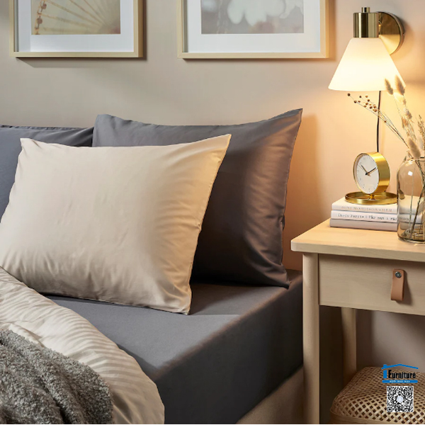 GA TRẢI GIƯỜNG NATTJASMIN IKEA - Màu xám đậm (120x200 cm)