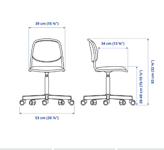 GHẾ BÀN TRẺ EM ÖRFJÄLL IKEA - TRẮNG / XANH