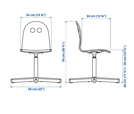 GHẾ BÀN TRẺ EM VALFRED / SIBBEN IKEA - TRẮNG