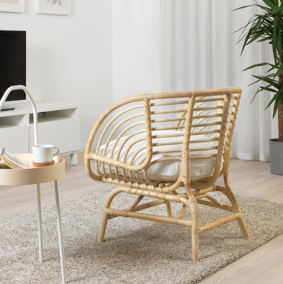 GHẾ BÀNH SONG MÂY CÓ ĐỆM BUSKBO IKEA