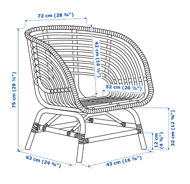 GHẾ BÀNH SONG MÂY BUSKBO IKEA