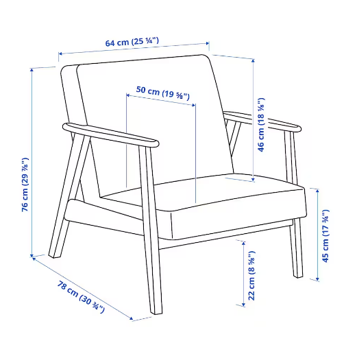 GHẾ BÀNH EKENÄSET IKEA - BE