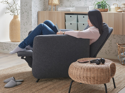 GHẾ BÀNH NGẢ EKOLSUND IKEA - XÁM ĐẬM