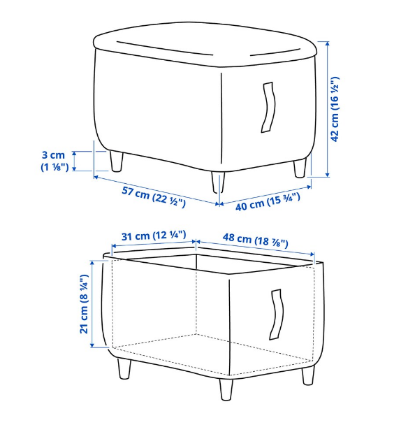 GHẾ BÀNH VỚI GHẾ ĐỂ CHÂN OSKARSHAMN IKEA - XÁM
