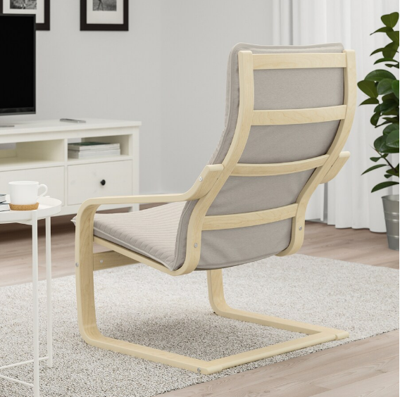GHẾ BÀNH THƯ GIÃN POÄNG IKEA - VENEER BẠCH DƯƠNG / BE NHẠT