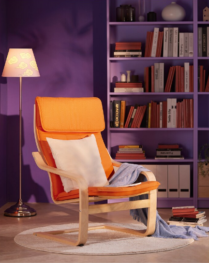 GHẾ BÀNH THƯ GIÃN POÄNG IKEA - VENEER BẠCH DƯƠNG / CAM