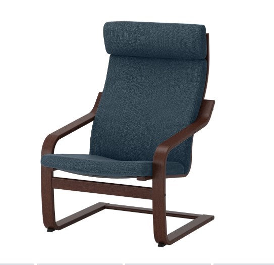 GHẾ BÀNH THƯ GIÃN POÄNG IKEA - NÂU / XANH ĐẬM