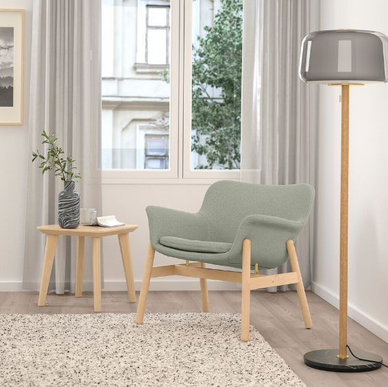 GHẾ BÀNH VEDBO IKEA - XÁM NHẠT