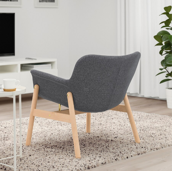 GHẾ BÀNH VEDBO IKEA - XÁM ĐẬM