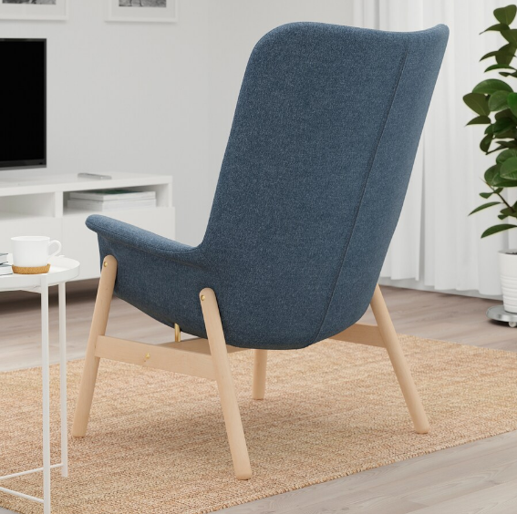 GHẾ BÀNH LƯNG CAO VEDBO IKEA - XANH XÁM
