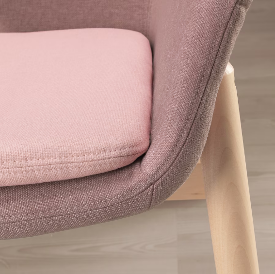 GHẾ BÀNH LƯNG CAO VEDBO IKEA - NÂU HỒNG NHẠT