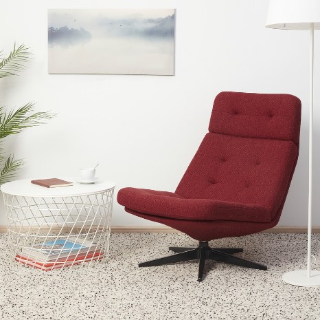 GHẾ BÀNH XOAY HAVBERG IKEA - NÂU ĐỎ