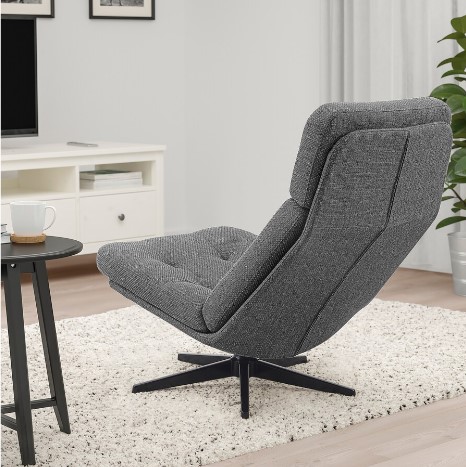 GHẾ BÀNH XOAY HAVBERG IKEA - XÁM / ĐEN
