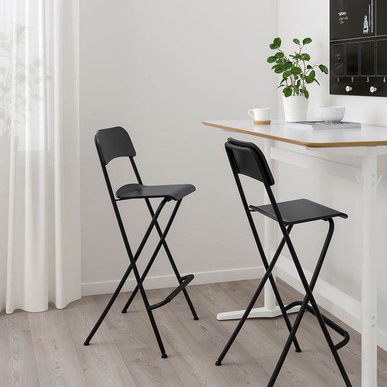 GHẾ QUẦY BAR CÓ TỰA LƯNG FRANKLIN IKEA  - ĐEN