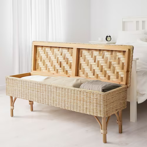 GHẾ DÀI ĐỰNG ĐỒ TOLKNING IKEA - MÂY 120 cm