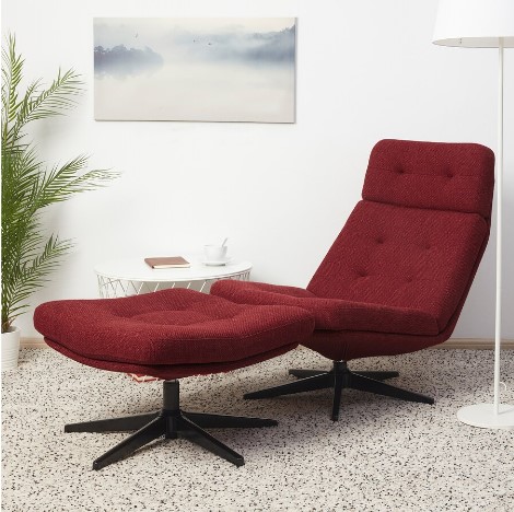 GHẾ ĐỂ CHÂN HAVBERG IKEA - NÂU ĐỎ