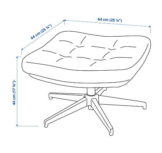 GHẾ ĐỂ CHÂN HAVBERG IKEA - XÁM / ĐEN