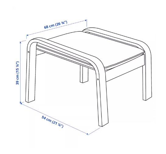 GHẾ ĐỂ CHÂN POÄNG IKEA - NÂU / BE NHẠT