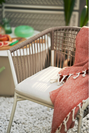 GHẾ CÓ ĐỆM NGOÀI TRỜI SEGERÖN IKEA - TRẮNG/BE