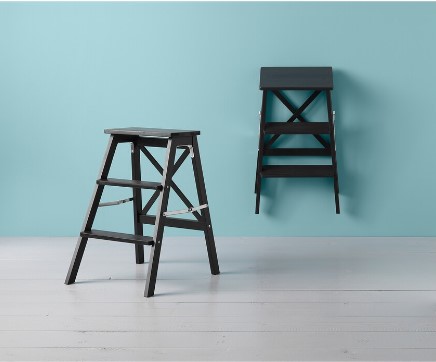 GHẾ GẬP BẬC THANG 3 BẬC BEKVÄM IKEA - MÀU ĐEN 63 cm