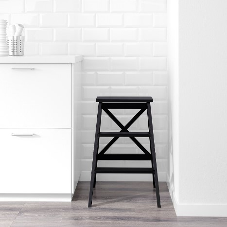 GHẾ GẬP BẬC THANG 3 BẬC BEKVÄM IKEA - MÀU ĐEN 63 cm